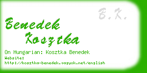 benedek kosztka business card